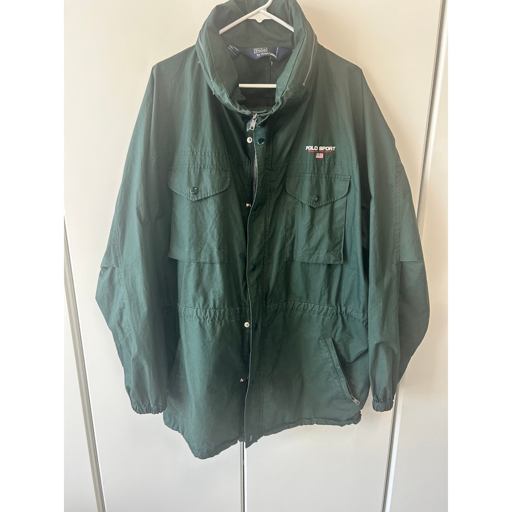 Polo Sport Ralph Lauren Mens XL Forest Green Field Jacket Cotton Utility Coat Re
